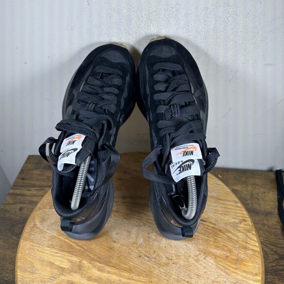 Nike x Sacai Vaporwaffle Shoes Mens Size 8 Black DD1875-001 Double Tongue Rare